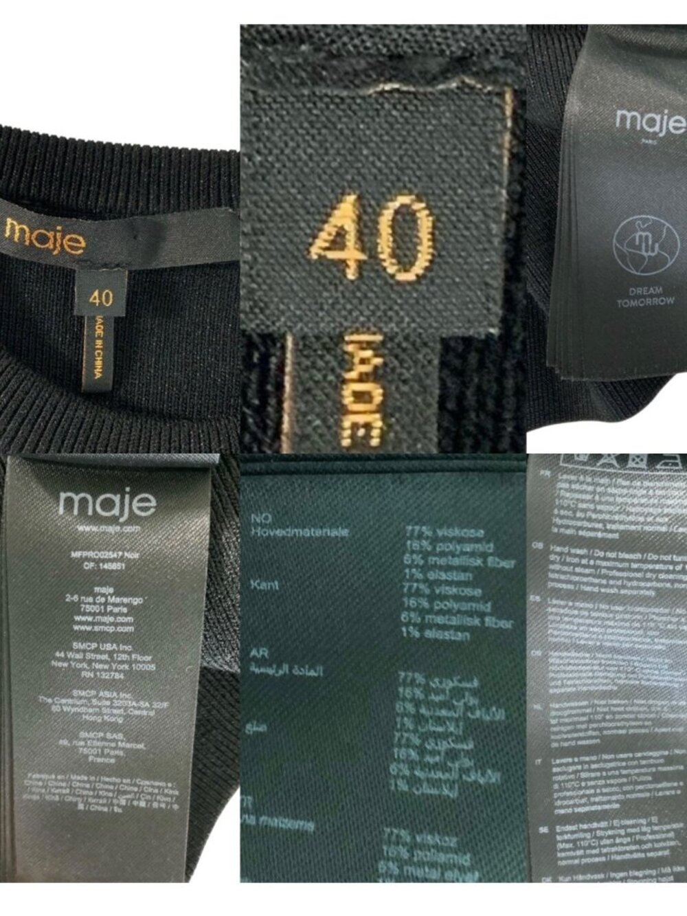 Maje Open Waist Mesh Dress 40 US L Noir Metallic Cutout - Picture 8 of 15